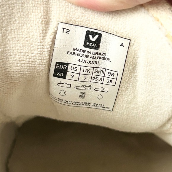 Veja Campo Leather Sneakers Extra White & Black Low Top Shoes Women's US 9 - Picture 8 of 8